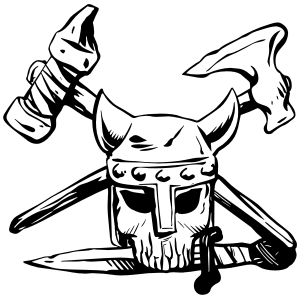 Economy Skull Decals- Viking Skull.