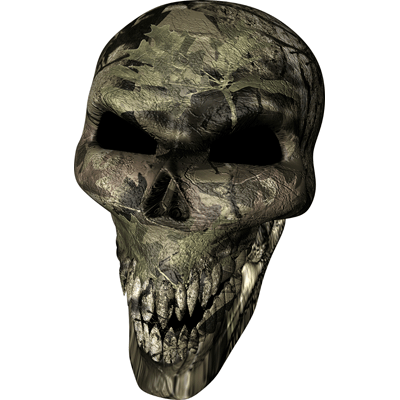 Premium Skull Decals- Backwoods Camo.