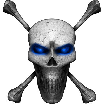 Premium Skull Decals- Crossbones Skull.