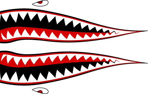 Soap Box Derby Shark Mouth Decal Set, Option 1
