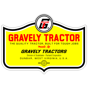 Gravely D and L Model Hood Decal with Union Label, TM534.