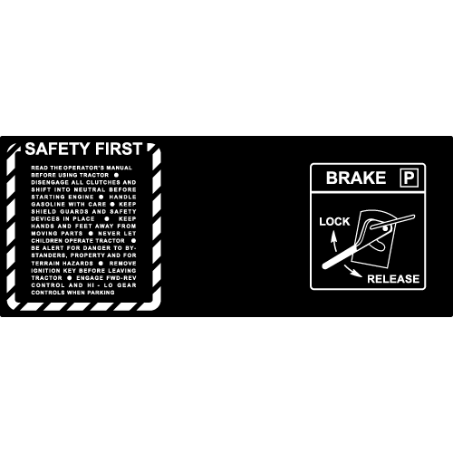 Gravely Safety First/Brake Panel Decal, TM699.