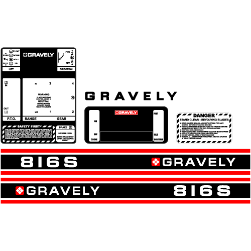 Gravely 816S Tractor Decal Set- Option 2, TM640.