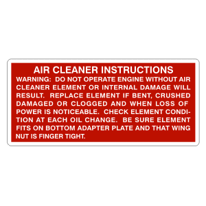 Kohler Air Cleaner Decal- Option 3, TM655.
