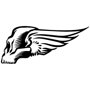 Economy Skull Decals- Skull with Wing.