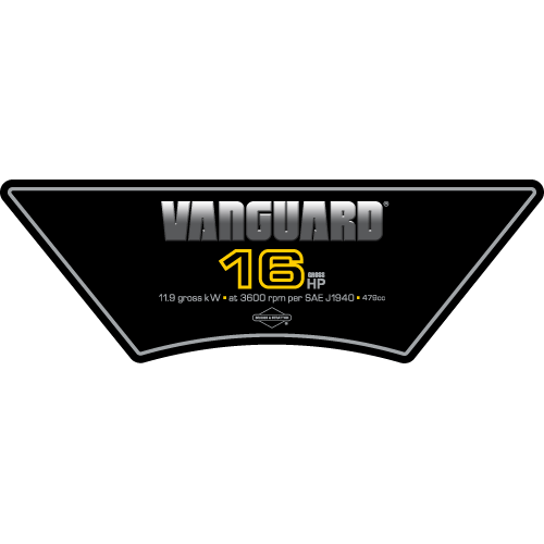 Briggs & Stratton VANGUARD 16HP Engine Shroud Decal, TM800.