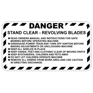 Gravely "Danger Stand Clear" Decal, TM548.