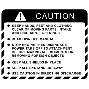 Gravely Snow Blower "CAUTION" Decal, TM603.