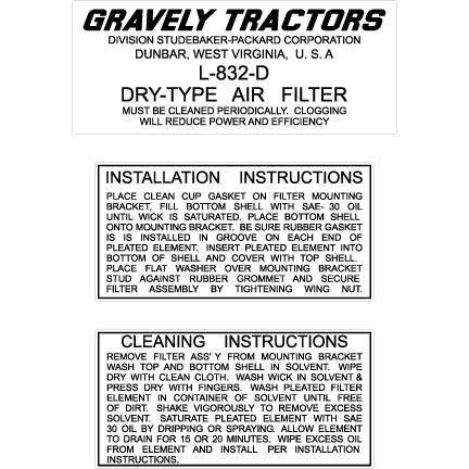 Gravely Air Filter Decal Set, TM701.