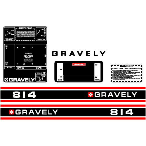 Gravely 814 Tractor Decal Set, TM625.